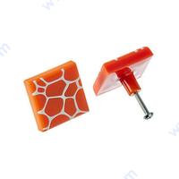 Дизайнерска силиконова дръжка - квадрат, Orange & White