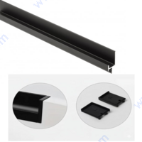 Кант профилна черна дръжка за вкопаване, 3 м