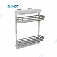 Бутилиера за шкаф 160, 200, 250 или 300, в бяло с хром, с плътни МДФ дъна