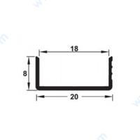 П-образна алуминиева лайсна за 18 мм