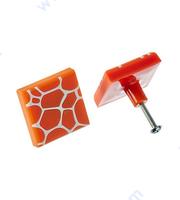 Дизайнерска силиконова дръжка - квадрат, Orange & White