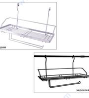 Етажерки с държач за кухненска ролка - ХРОМ или ЧЕТЕН мат.