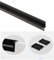 Кант профилна черна дръжка за вкопаване, 3 м