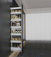 Висока бяла колона КОМФОРТ за шкаф 150, 6-етажна, Н1753 мм