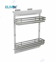 Бутилиера за шкаф 160, 200, 250 или 300, в бяло с хром, с плътни МДФ дъна