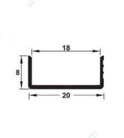 П-образна алуминиева лайсна за 18 мм